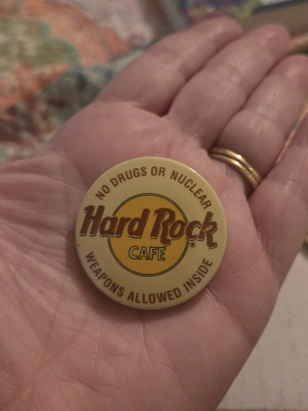 VINTAGE Hard Rock Cafe Logo Button Pin